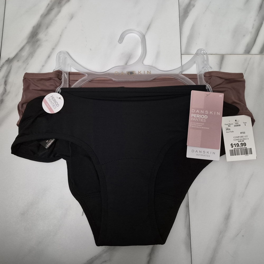 BNWT Danskin Leakproof Underwear - Black & Mauve